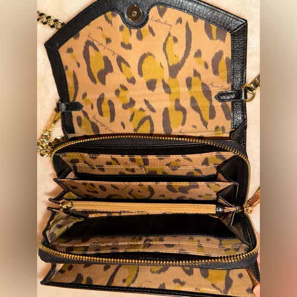 🖤 Aimee Kestenberg Delancey Leather Gold Chain Wallet Crossbody Bag in Black EUC - Picture 13 of 16